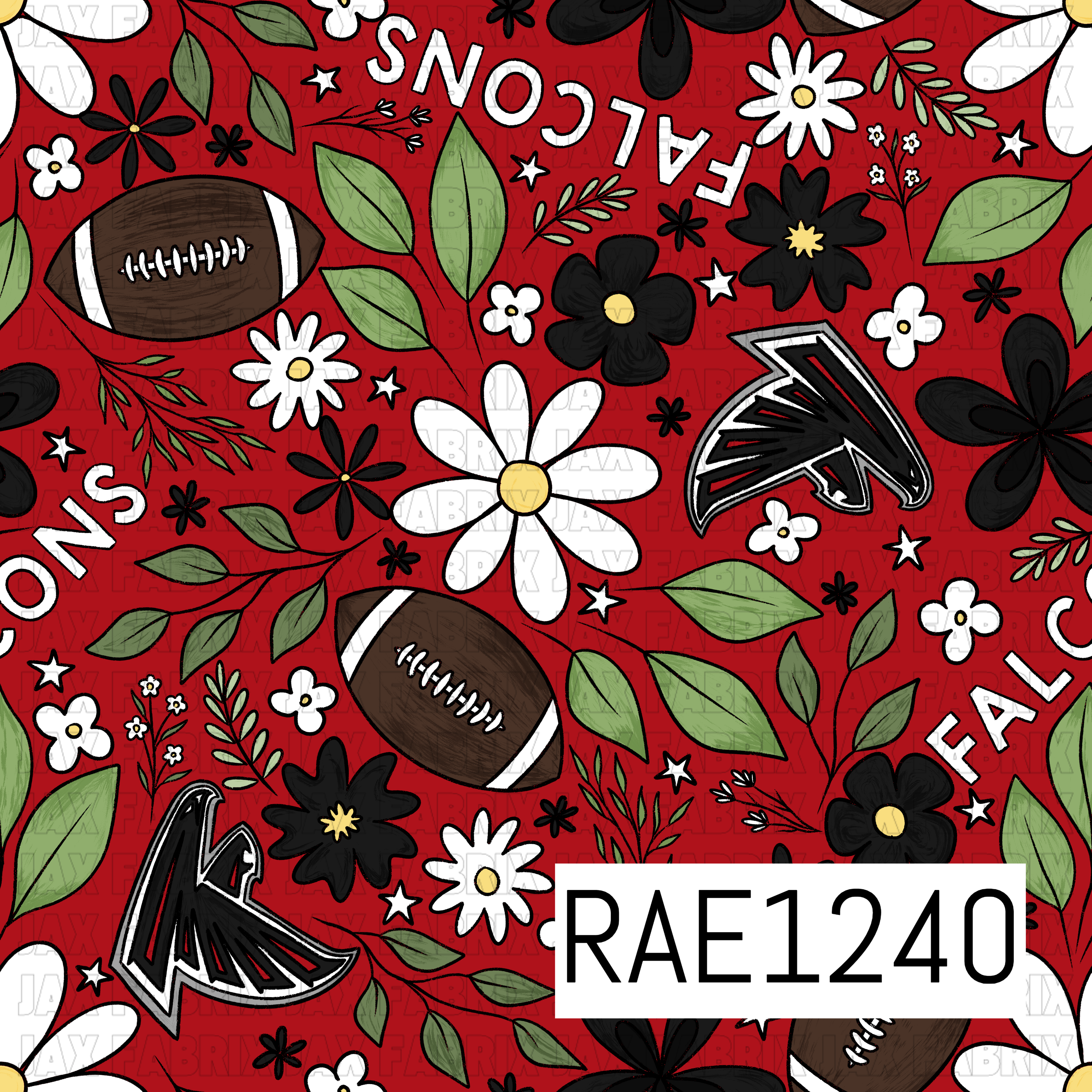 Falcons Football Floral RAE1240 – Jax Fabrix