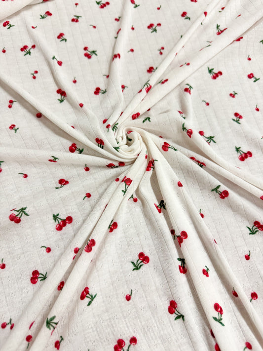 RTS Cherry Pointelle (sold in bundles of 2 yards)