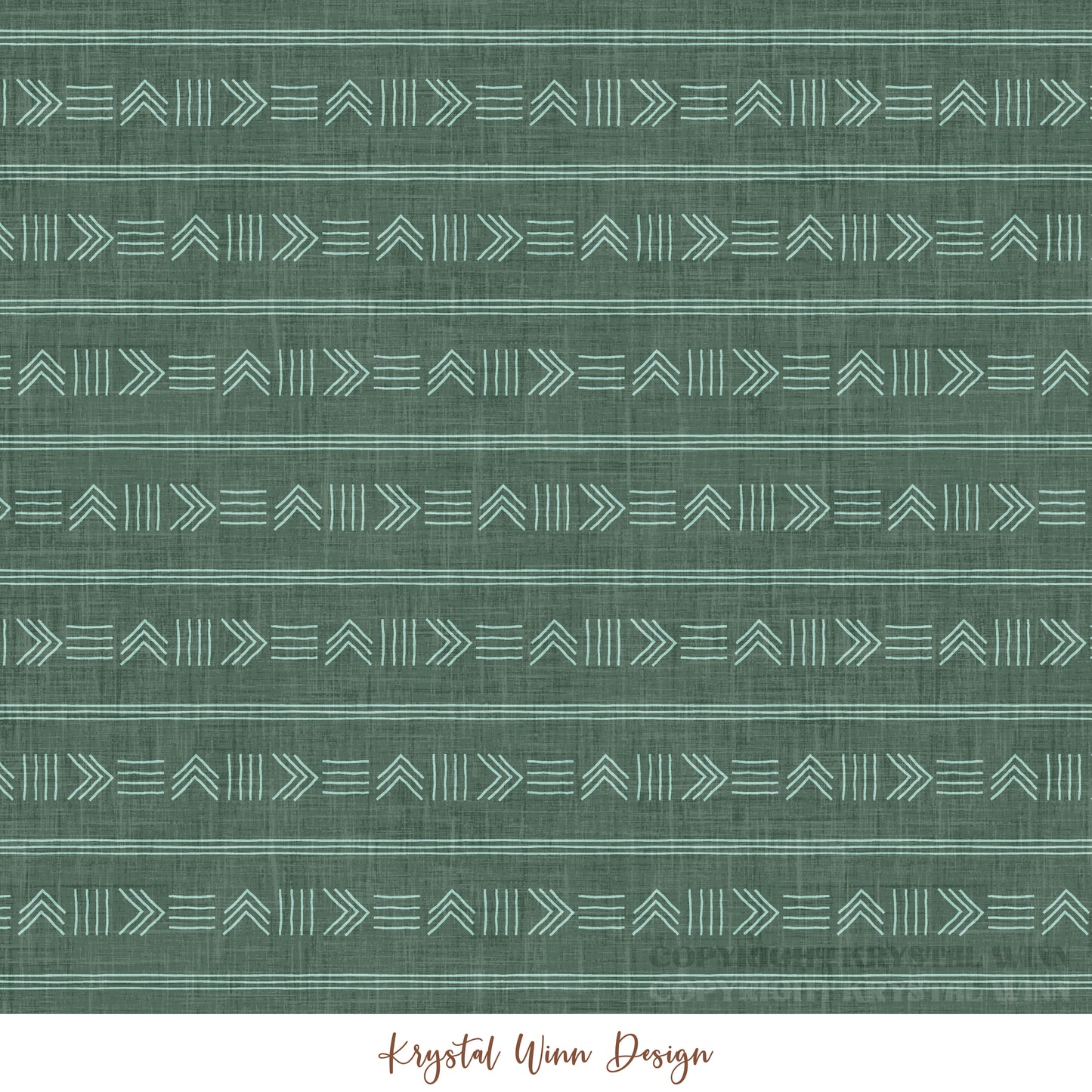 Alaska Tribal Stripe Dark Green KW1121