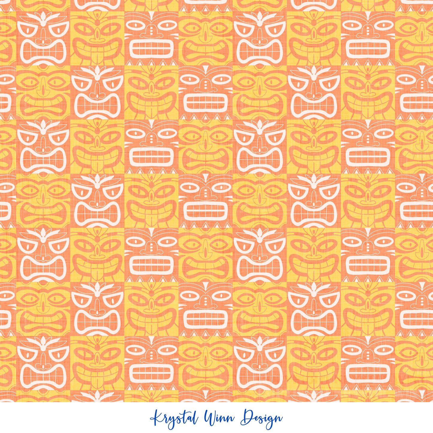 Aloha Tiki Check Orange KW797