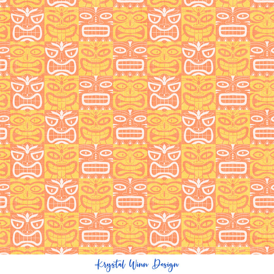 Aloha Tiki Check Orange KW797