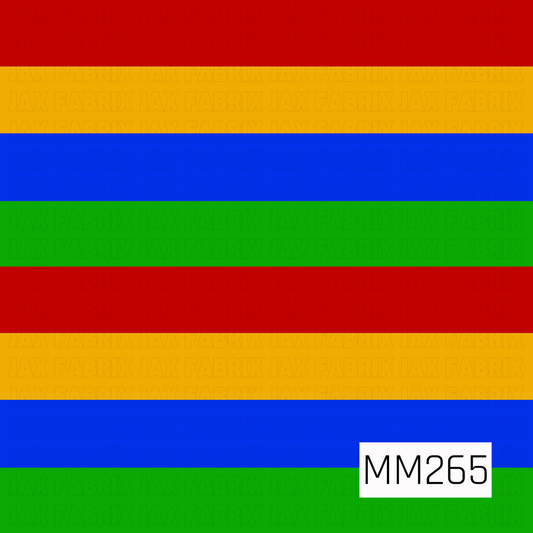  bright red, yellow, blue, green vertical stripes 