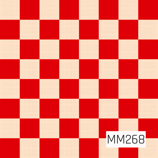 red and beige checkered pattern