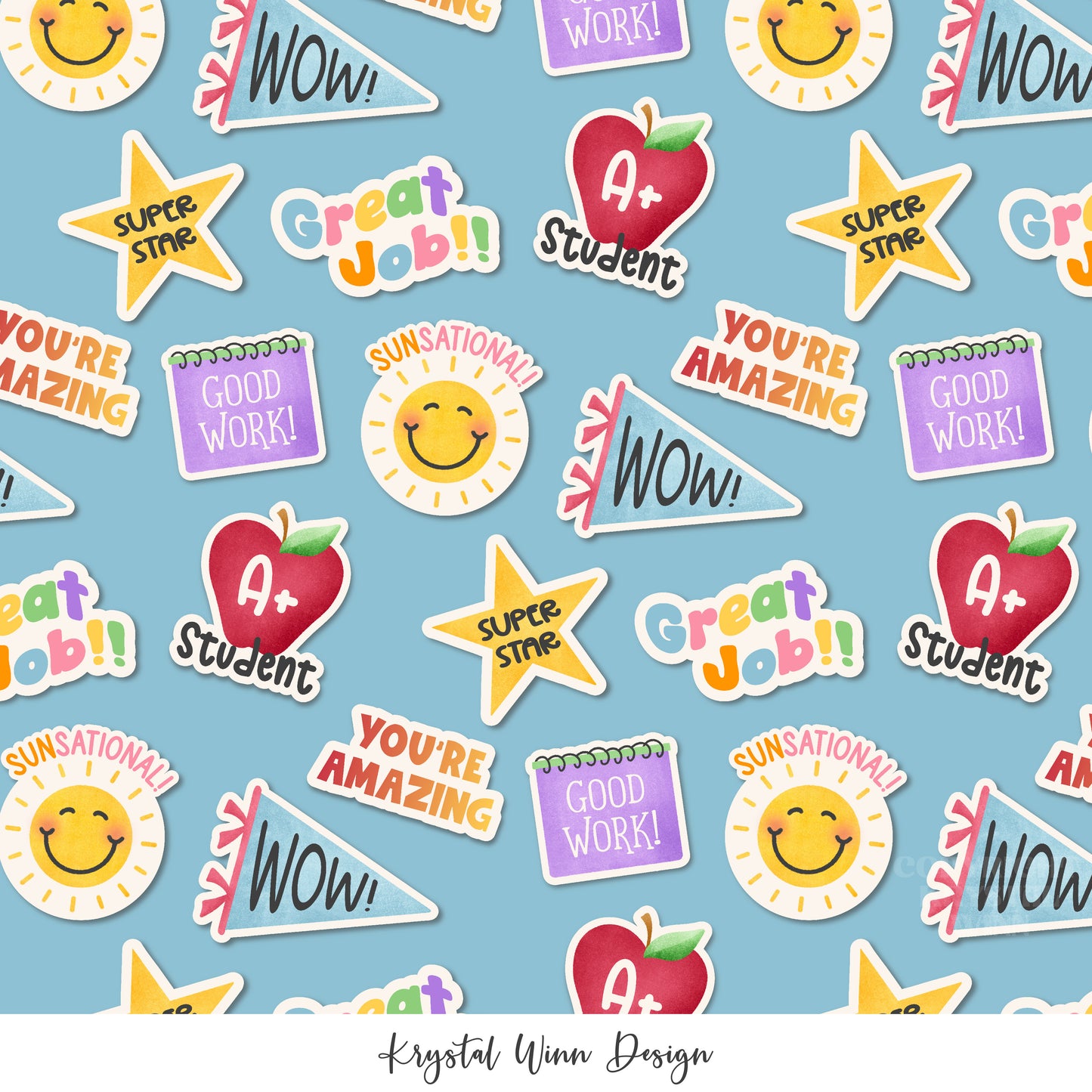 Back to School Sticker Blue KW800