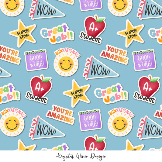 Back to School Sticker Blue KW800