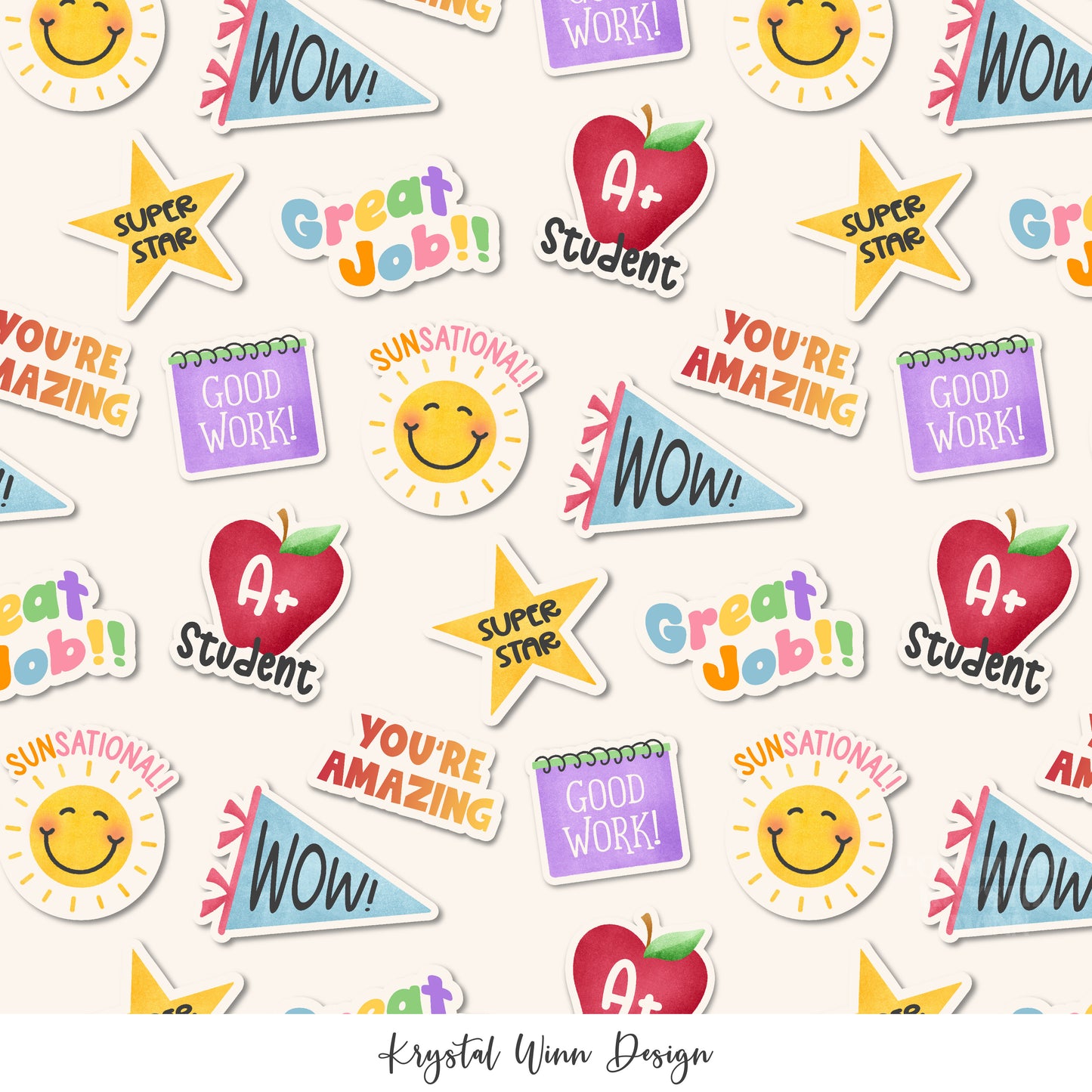 Back to School Sticker White KW798