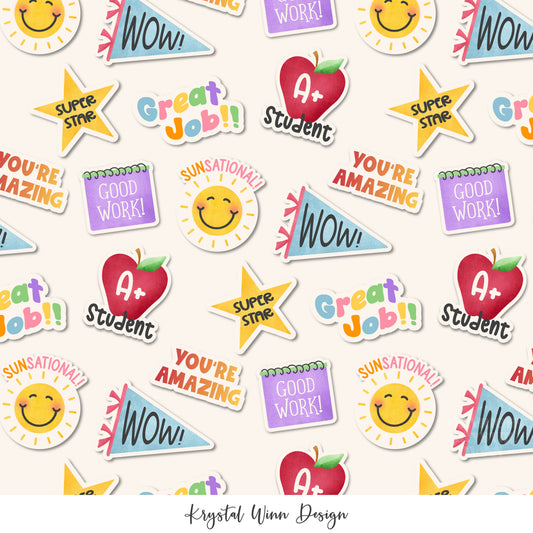 Back to School Sticker White KW798