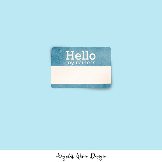 Panel- Back to School Name Tag Blue KW827