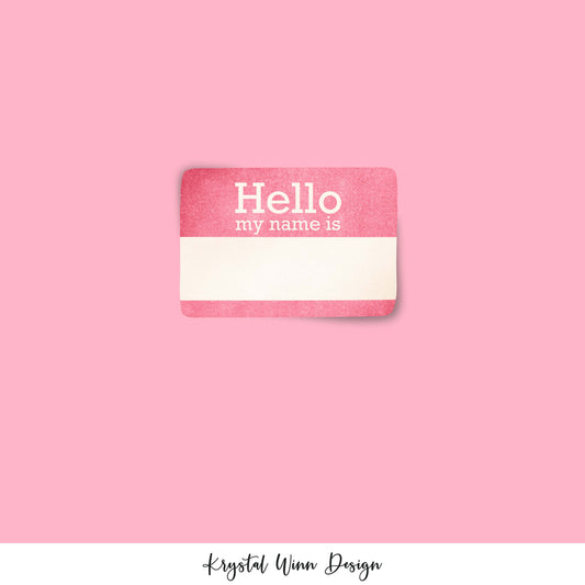 Panel - Back to School Name Tag Pink KW828