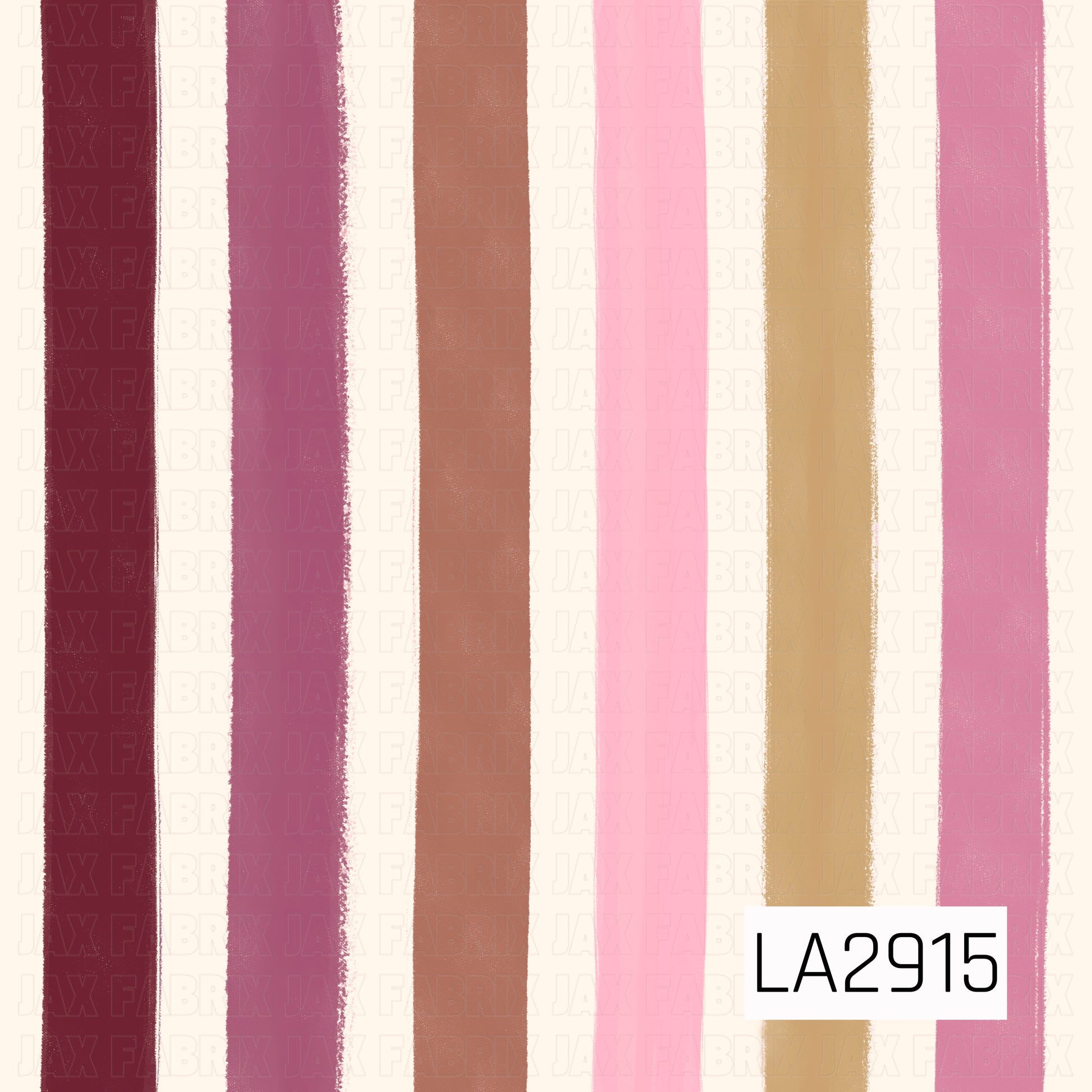A simple watercolor stripe pattern featuring vertical bands in rich berry, burgundy, mauve, caramel, blush pink, and cream. The softly textured brushstroke edges create a hand-painted look, giving this classic coordinate a warm, timeless feel.
