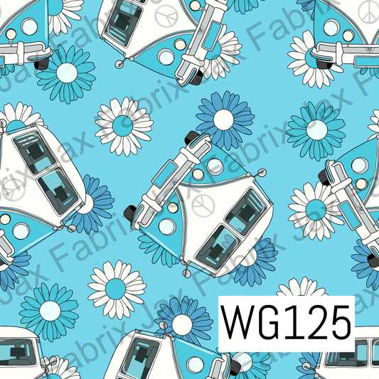 Blue Vans And Flowers WG125