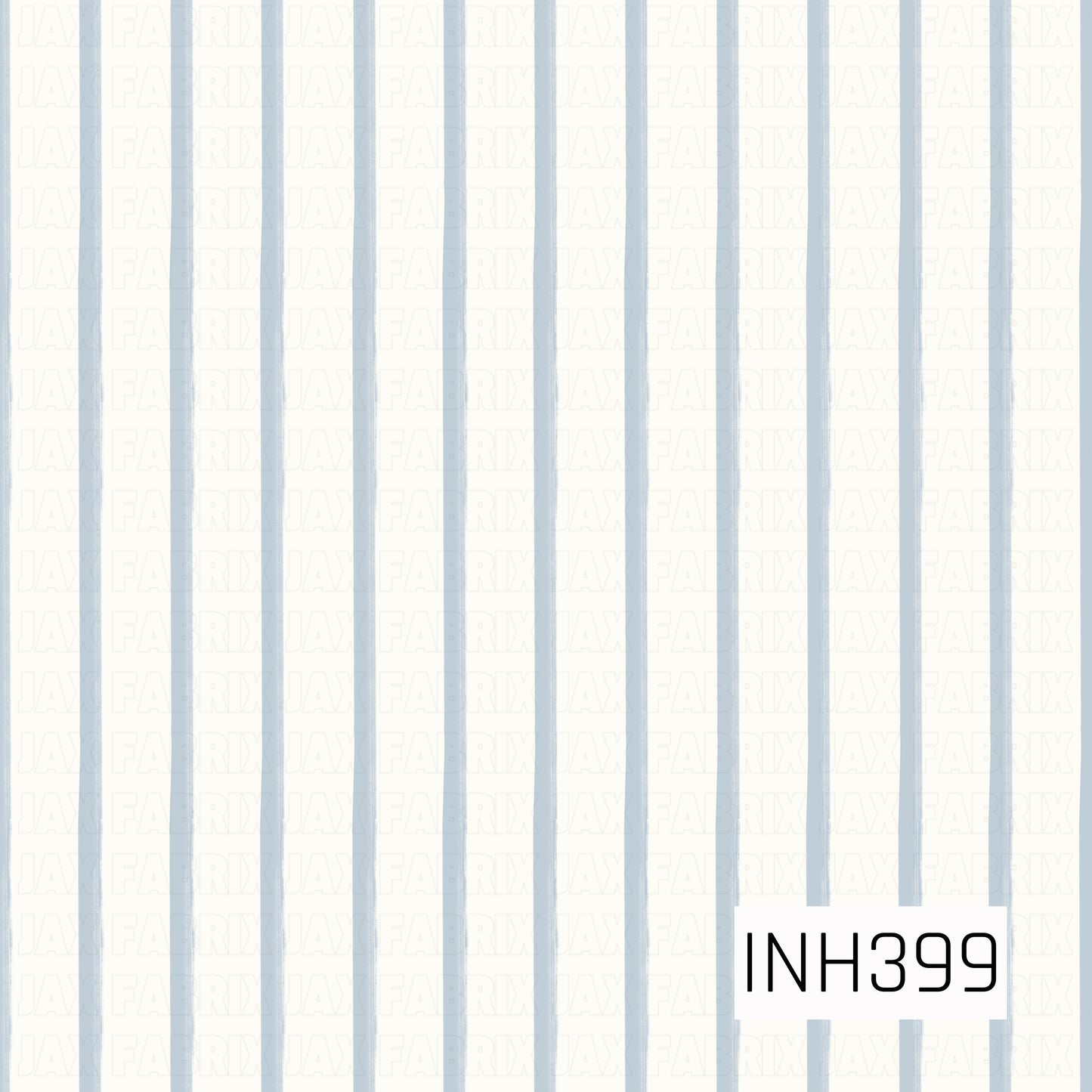 A timeless pattern of softly hand-painted powder-blue vertical stripes on a warm ivory background, creating a clean and charming coordinate design.
