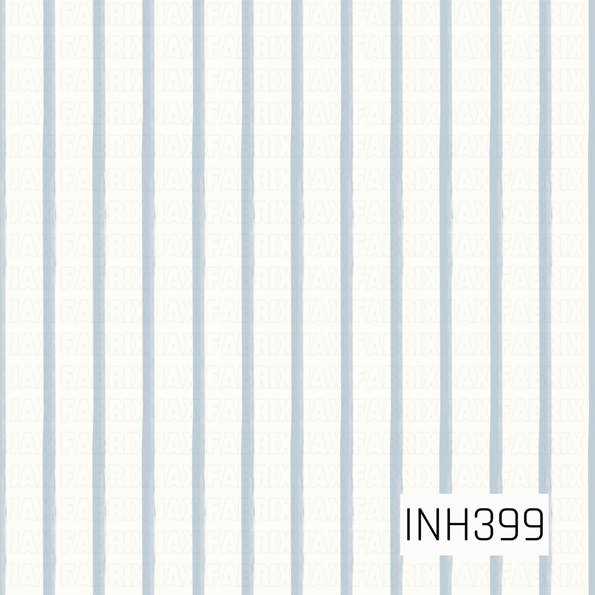 A timeless pattern of softly hand-painted powder-blue vertical stripes on a warm ivory background, creating a clean and charming coordinate design.
