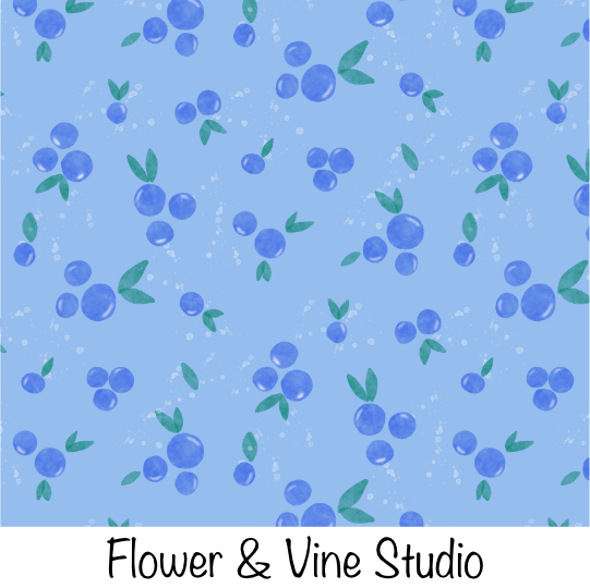 Blueberries on Dark Blue