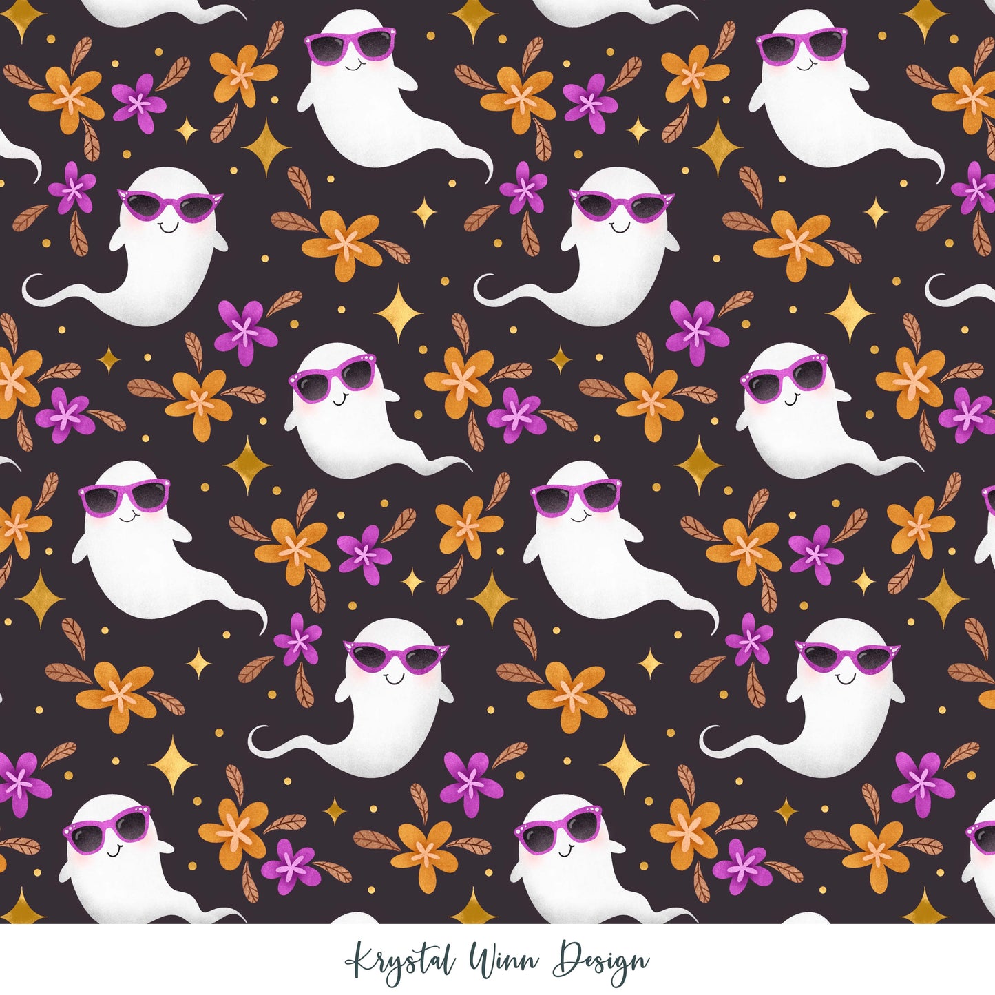 Boojee Flower Ghosts Black KW851