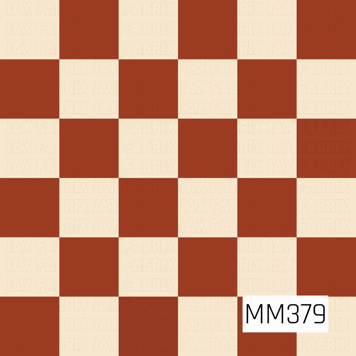 A classic oversized checker pattern featuring alternating warm rust and creamy ivory squares. The rich earthy color palette gives it a cozy, retro-inspired fall look.
