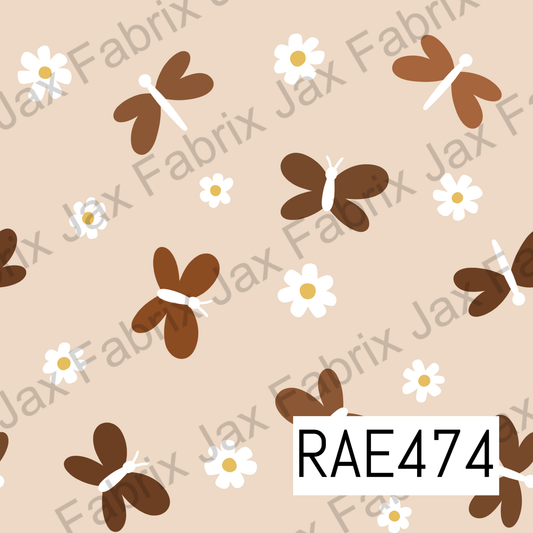 Brown Butterflies and Flowers  RAE476