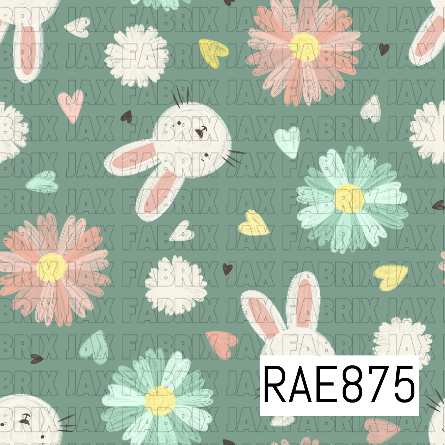 Bunny Flowers and Hearts RAE875