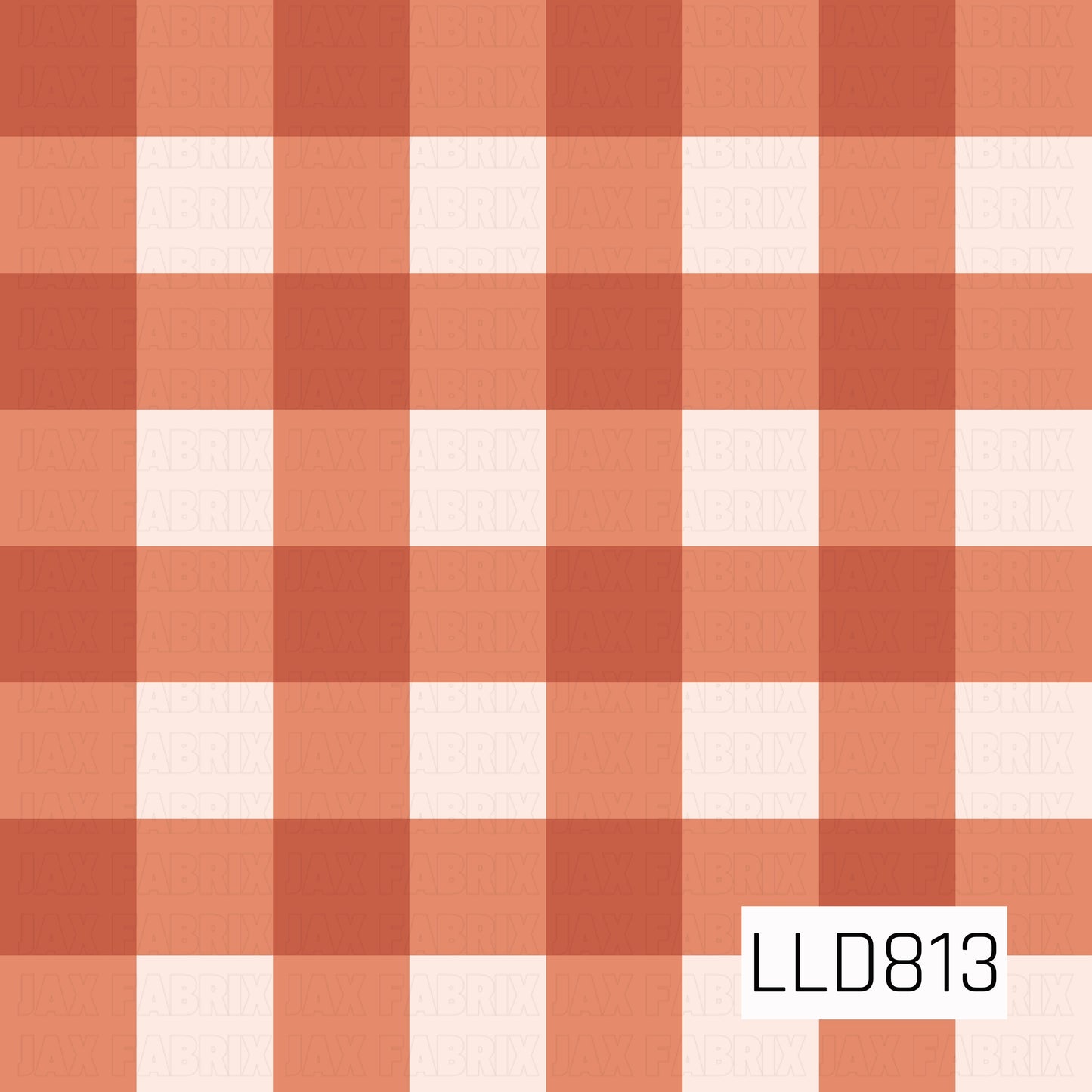 Oversized gingham plaid in burnt orange, peach, and cream with a warm, vintage-inspired look.


