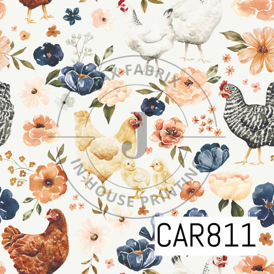 Farm and Meadow Chicken Floral CAR811