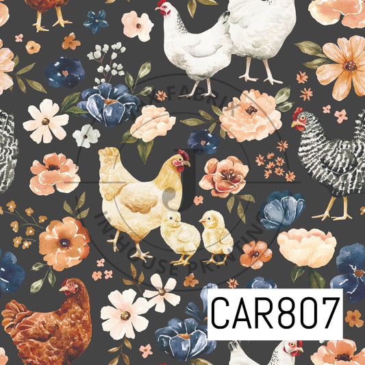 Farm and Meadow Chicken Floral CAR807