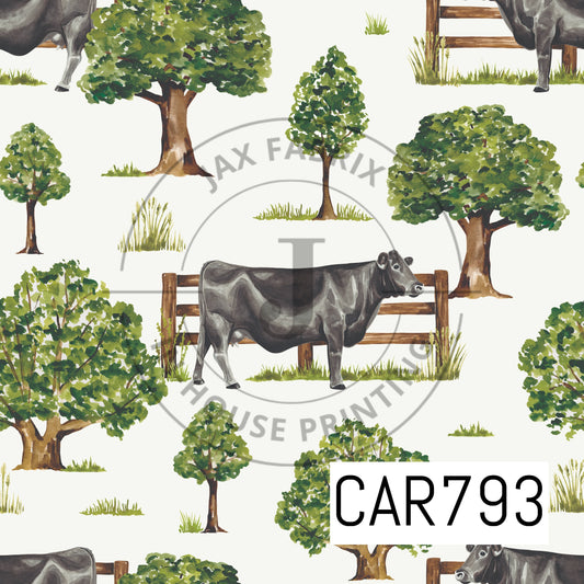 Farm and Meadow Countryside Black Angus Cow CAR793