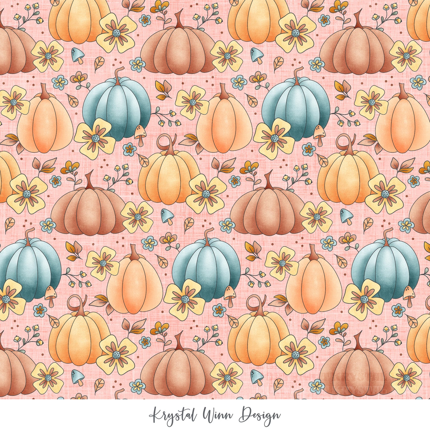 Candy Corn Harvest Pink Floral KW938