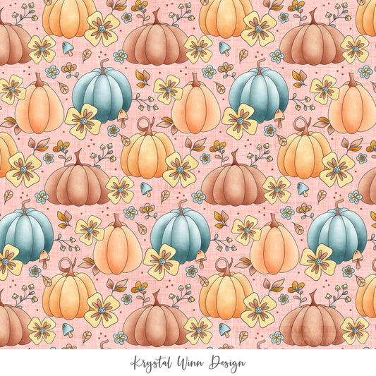 Candy Corn Harvest Pink Floral KW938