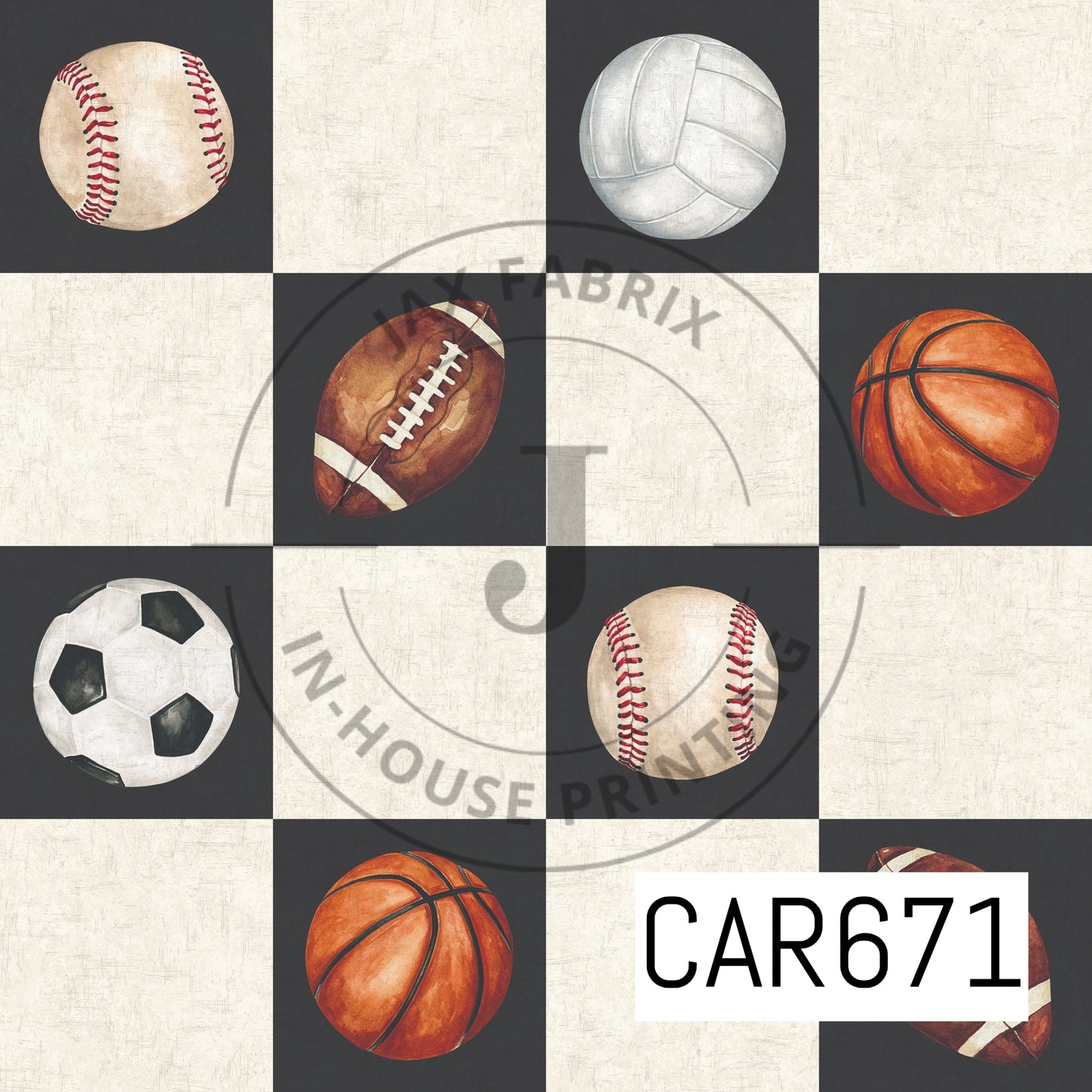 Allstar Sports Check Cream Textured CAR671