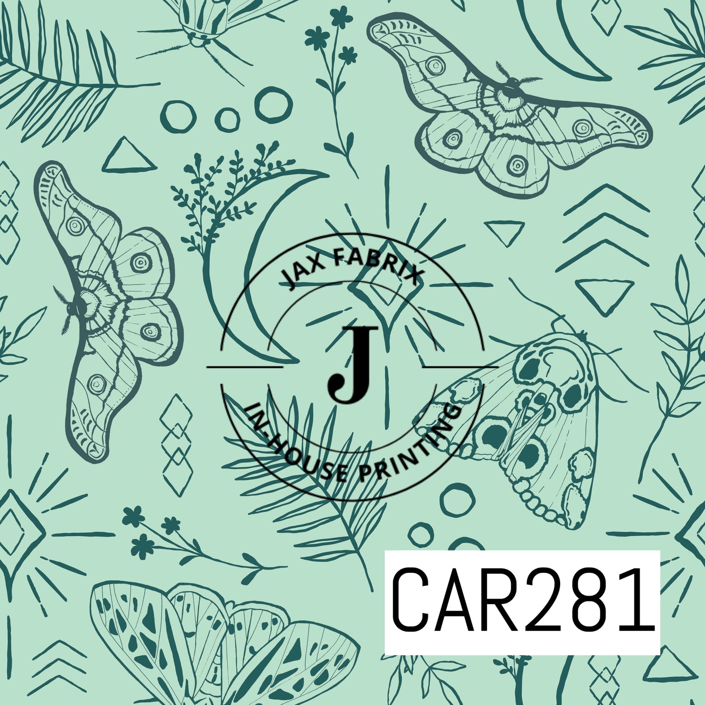 Celestial Moth Aqua Blue CAR281