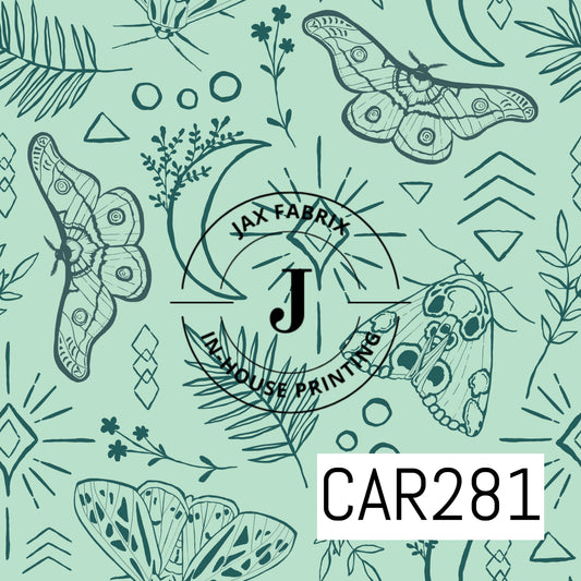 Celestial Moth Aqua Blue CAR281