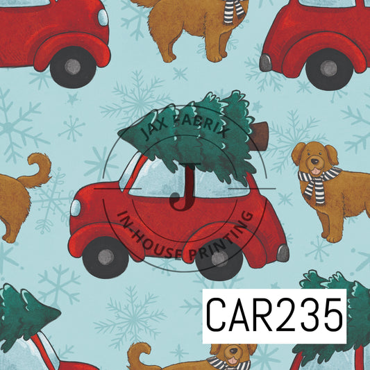 Cozy Christmas Car and Dog CAR235