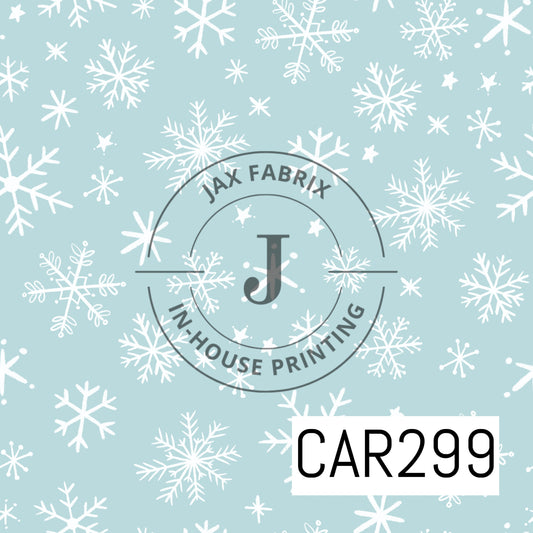 Cozy Christmas Snowflakes Light Blue CAR229