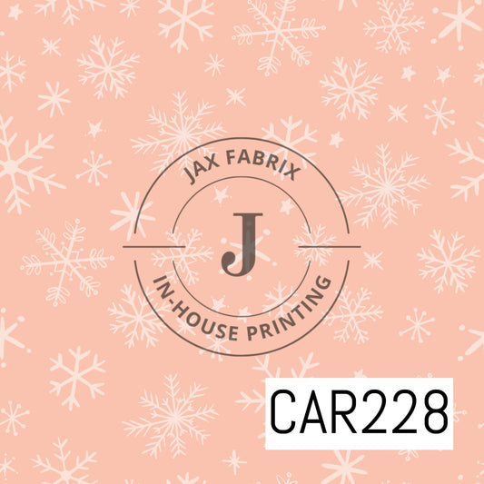 Cozy Christmas Snowflakes Pink CAR228