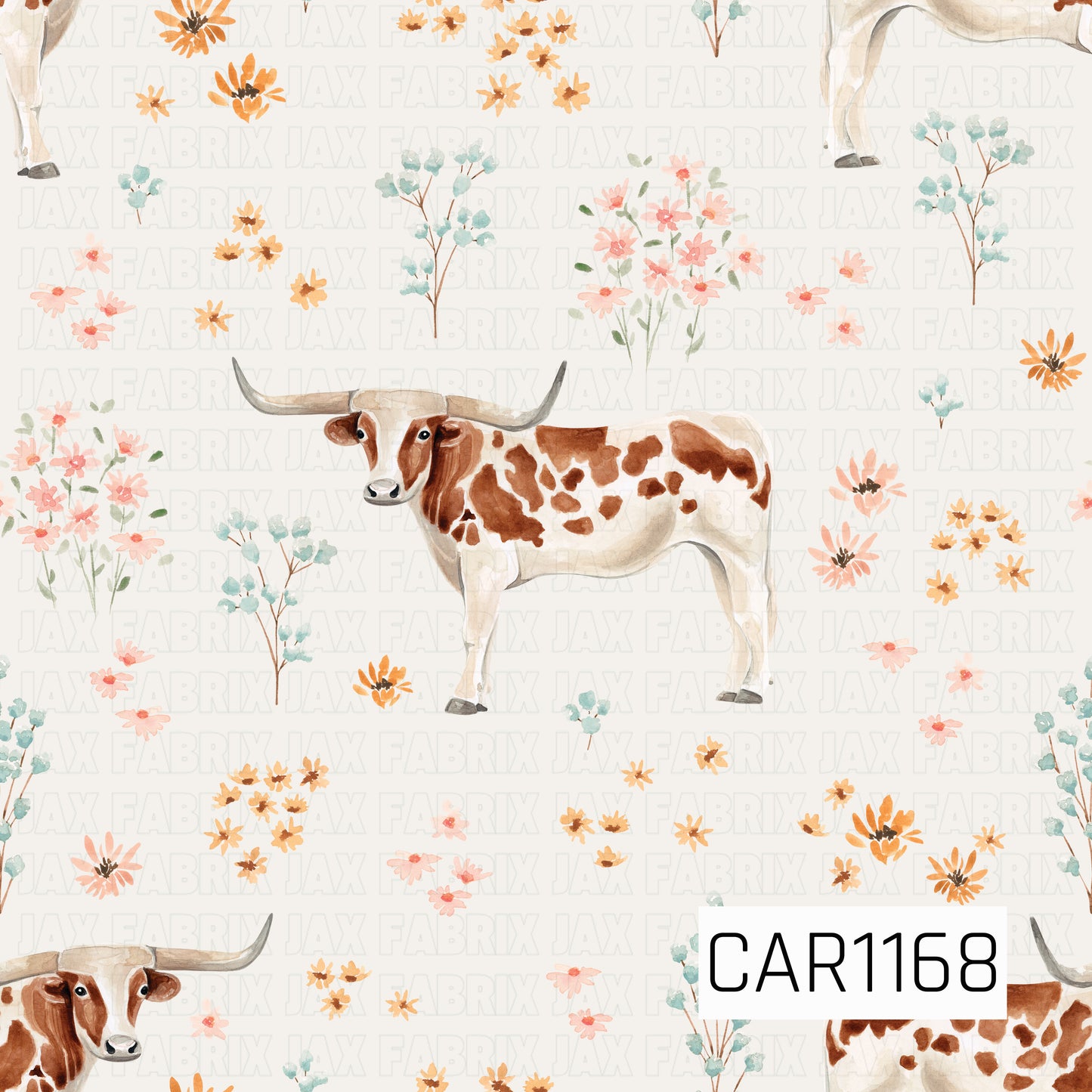 CAR1168 Desert Shine Longhorn Cow