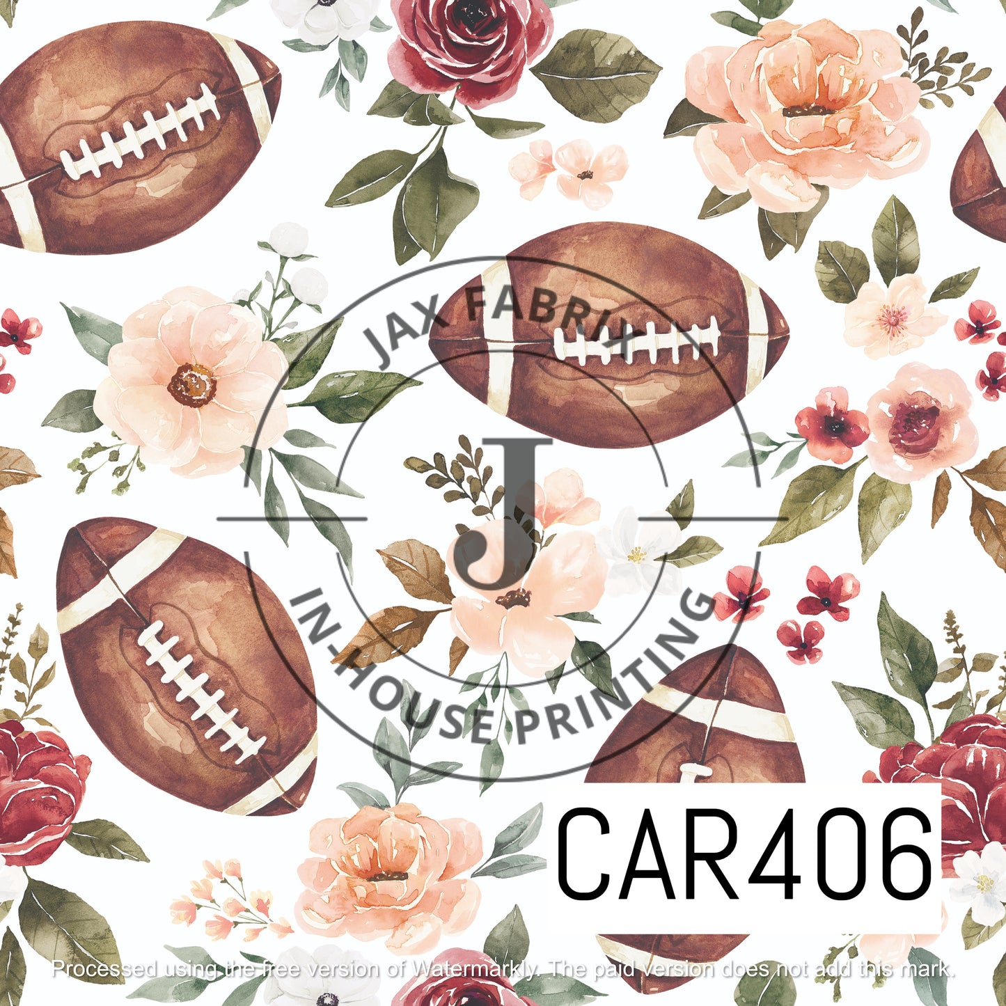 Felicity Football Floral White CAR406