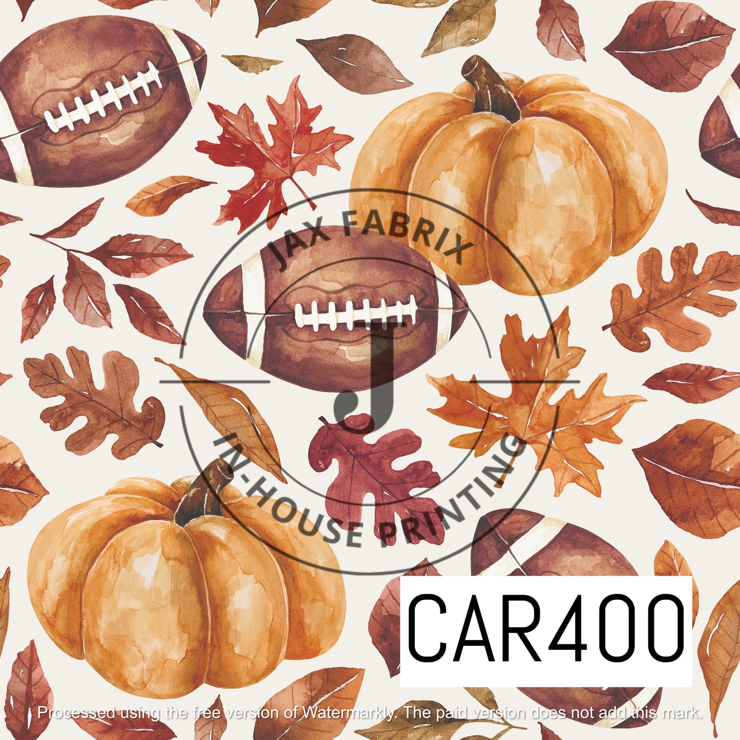 Felicity Football Pumpkins Cream CAR400