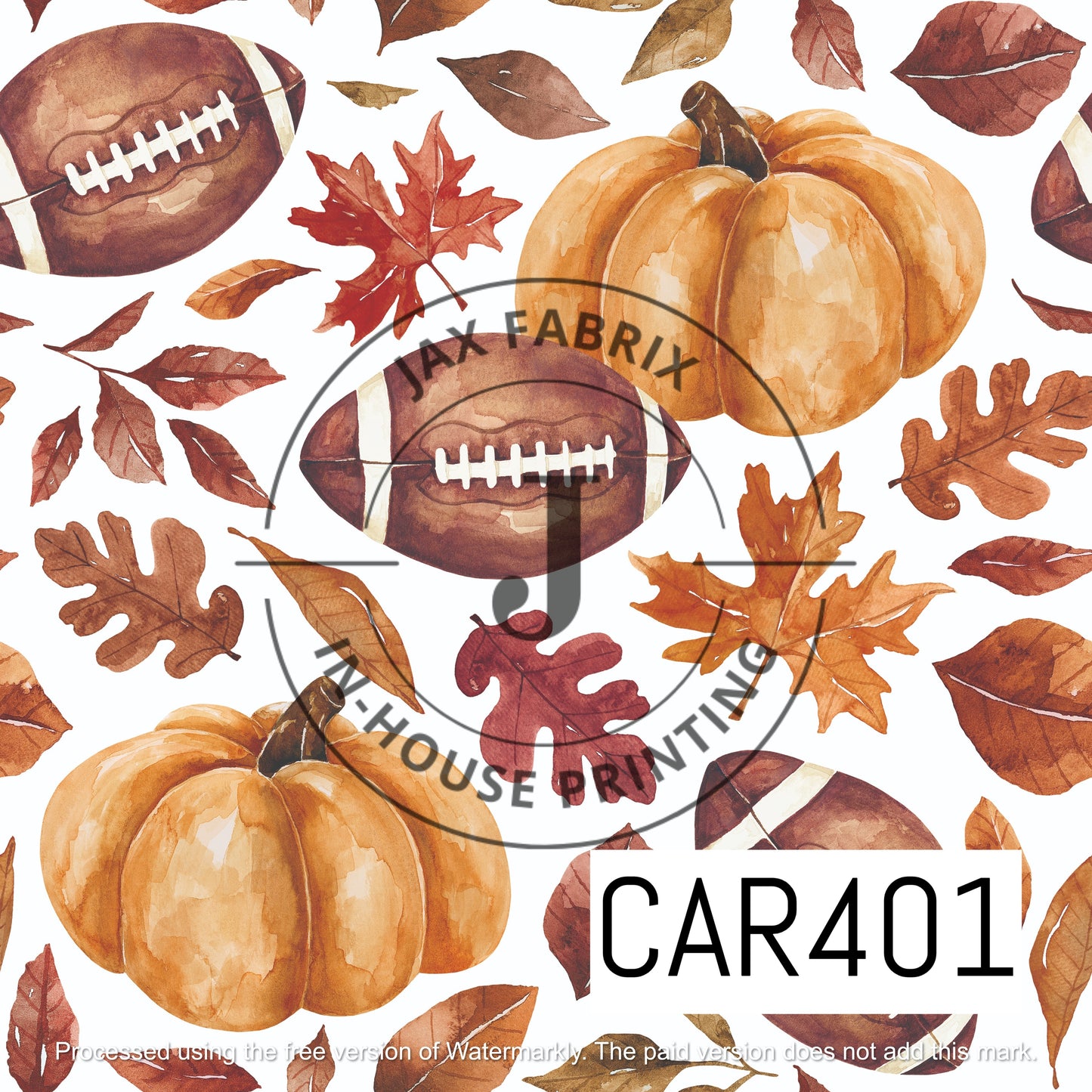 Felicity Football Pumpkins White CAR401