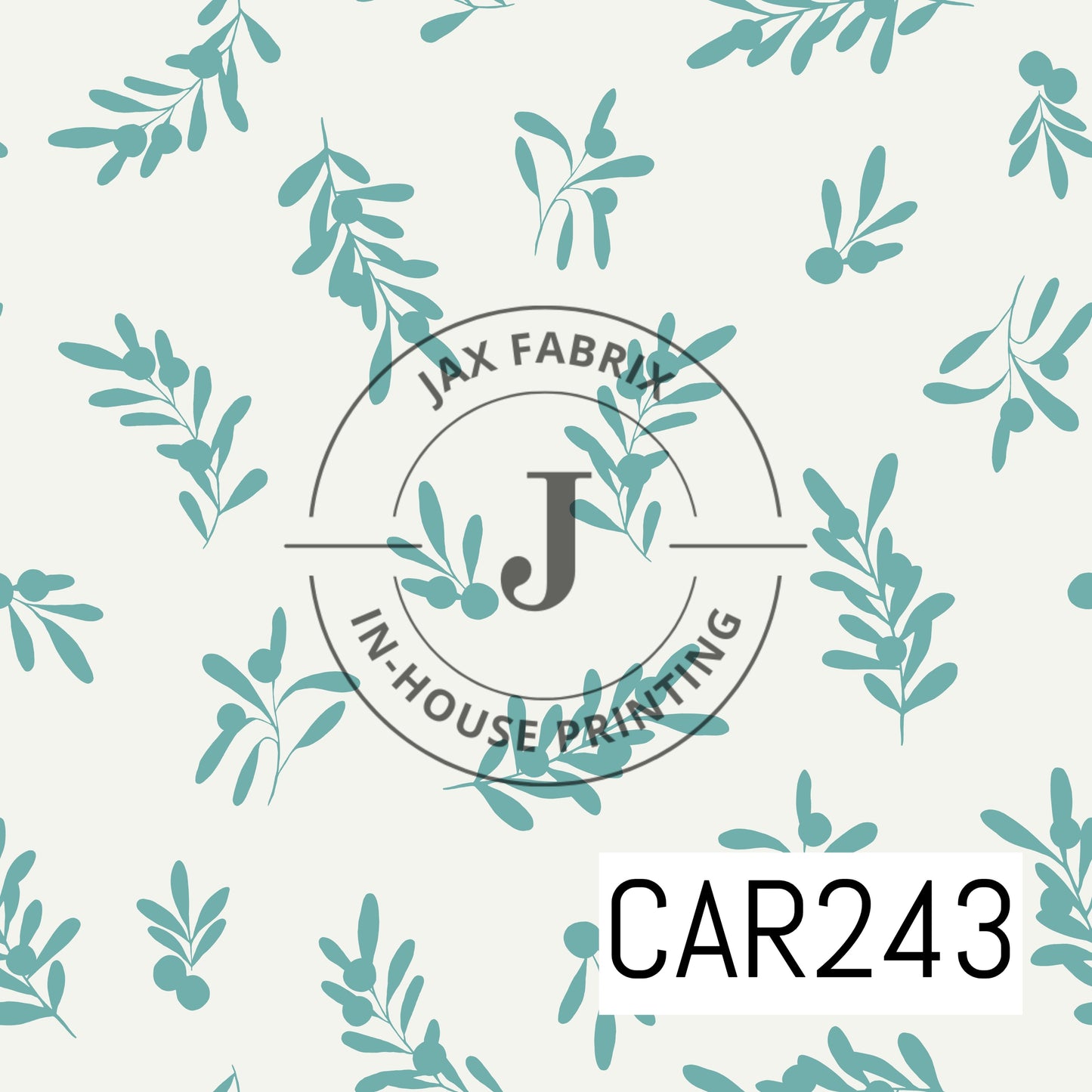 Forest and Friends Sprigs Cream Teal CAR243