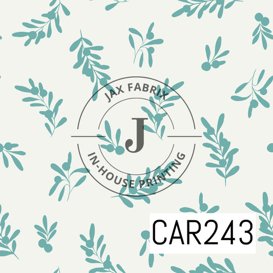 Forest and Friends Sprigs Cream Teal CAR243