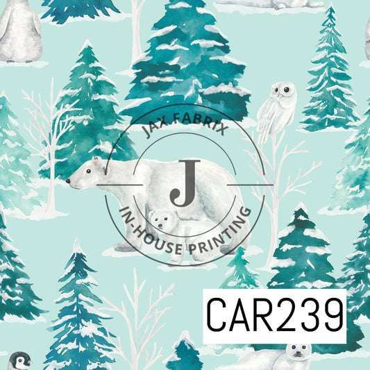 Forest and Friends Winter Forest Polar Bears CAR239
