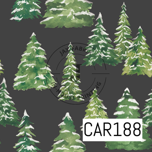 Holly And Pine Christmas Forest Black CAR188