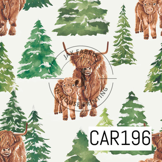Holly And Pine Highland Cows CAR196