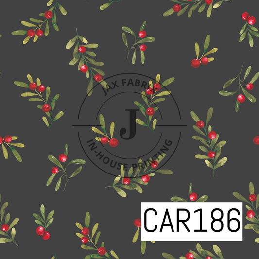 Holly And Pine Sprigs Holly Black CAR186