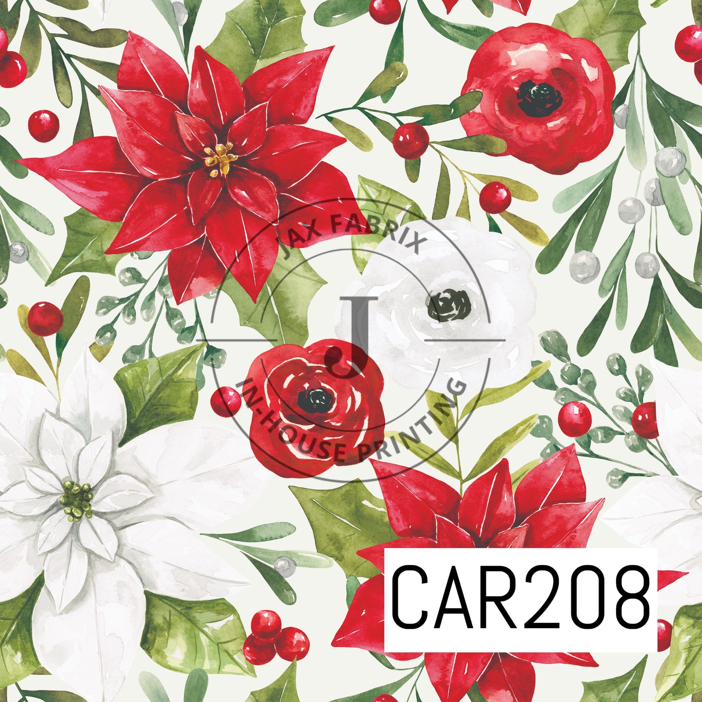 Holly And Pine Poinsettias CAR208