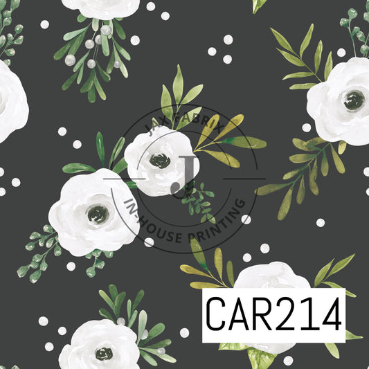 Holly And Pine Winter Floral Black CAR214