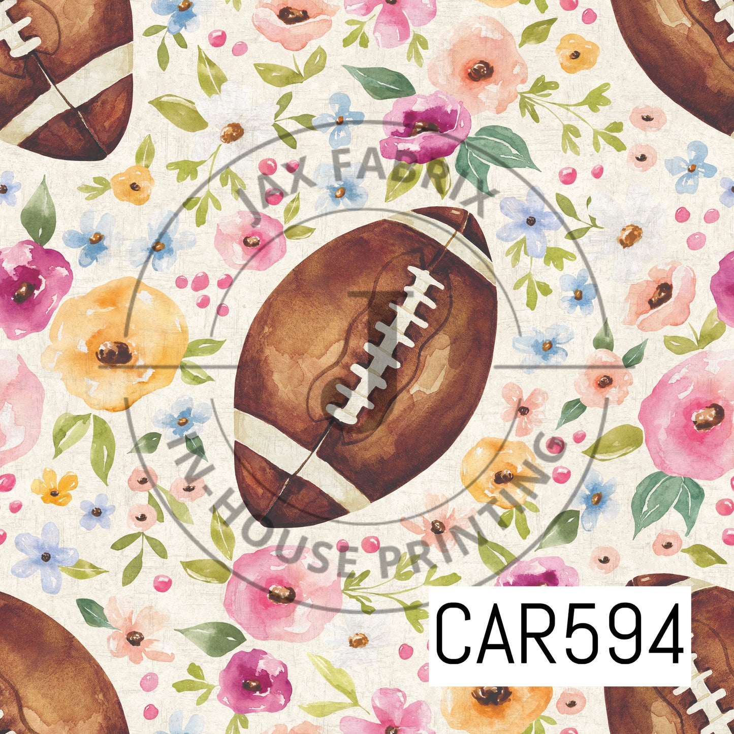 Melody Floral Football Cream Textured CAR594