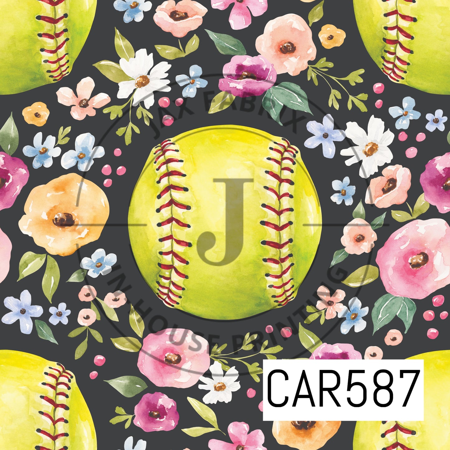 Melody Floral Softball Black CAR587