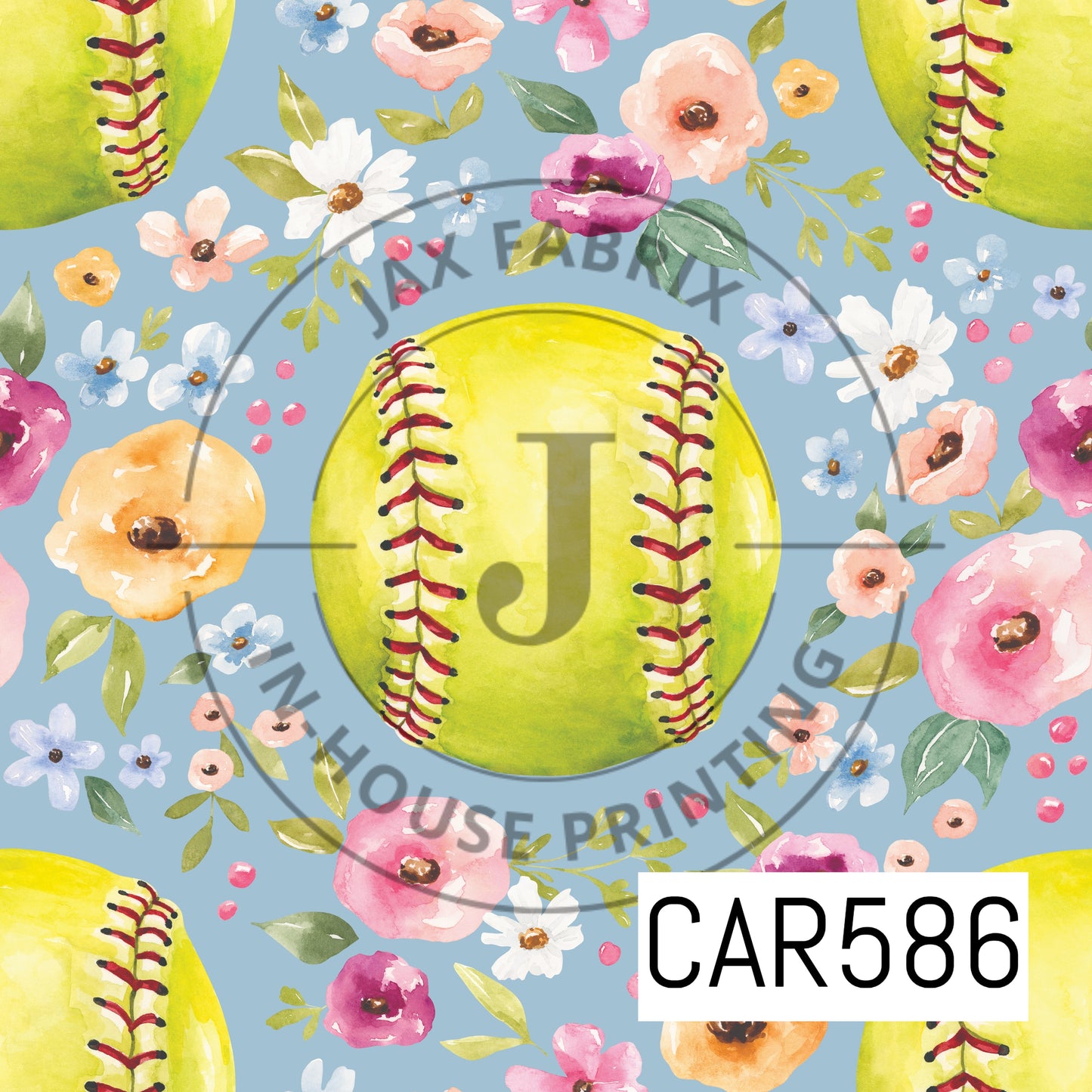 Melody Floral Softball Blue CAR586