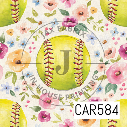 Melody Floral Softball Cream Textured CAR584